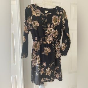 J. Crew black and floral dress, size 4
